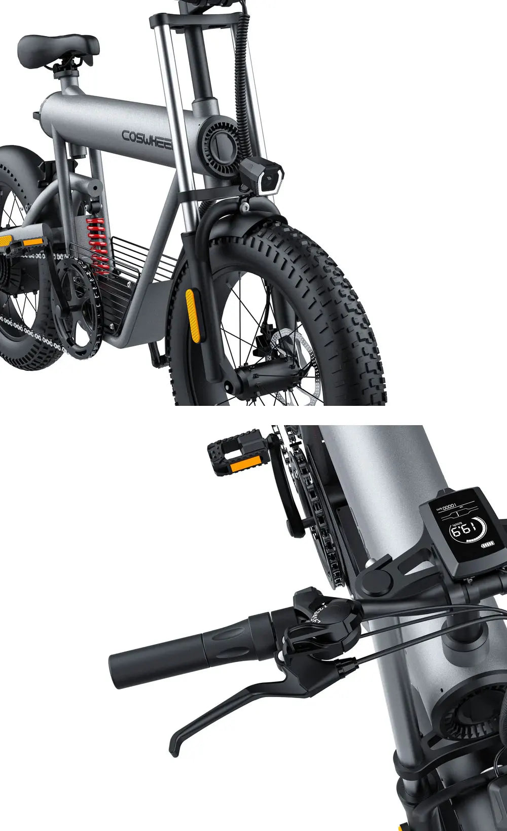 COSWHEEL Electric Bike Adults Off road electric Motorcycle bike 1000W Fat Tire Electric Bicycle,48V 20Ah Removable Battery Ebike