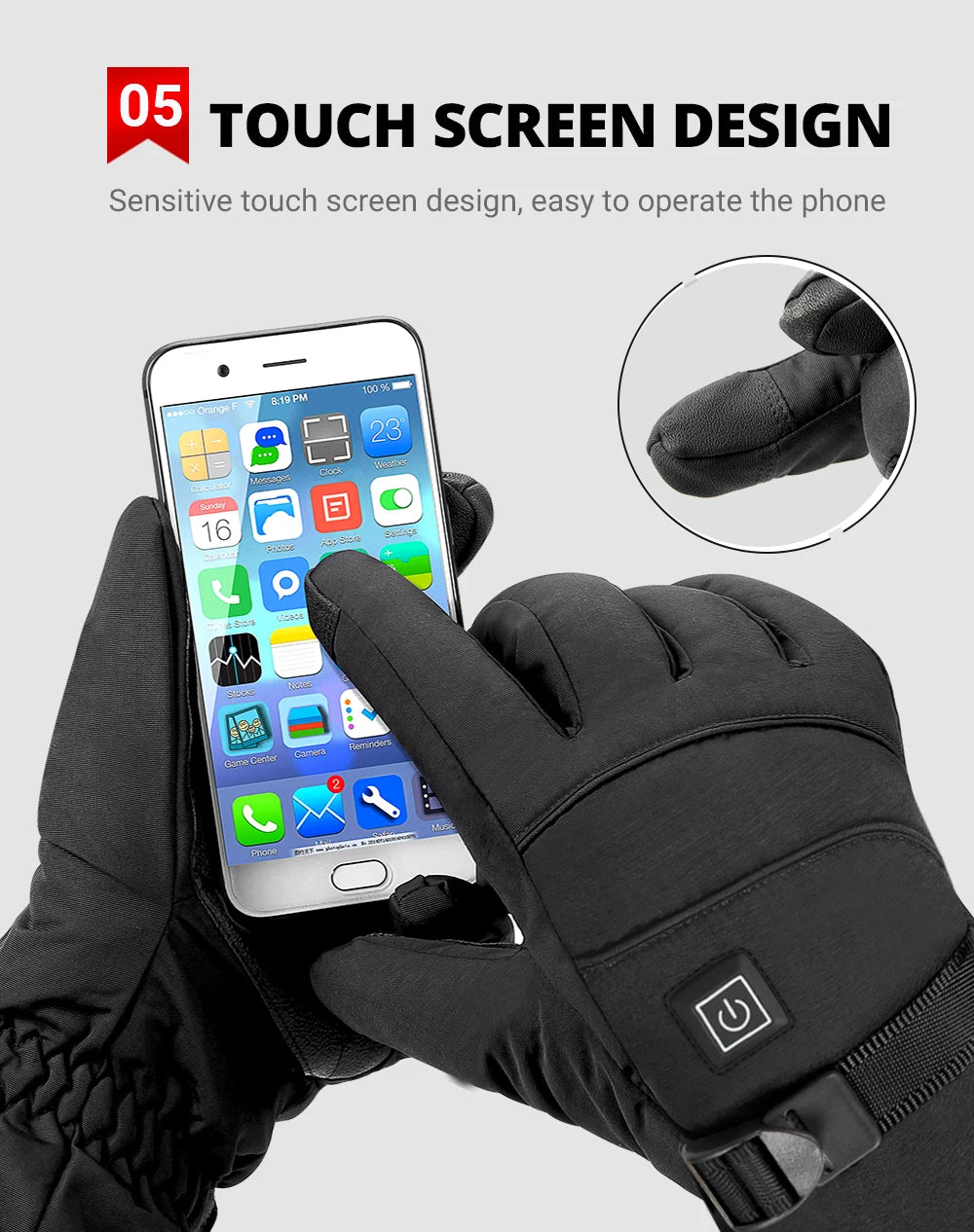 Heated Motorcycle Gloves Winter Warm Motorcycle Gloves Guantes Moto Heated Gloves Waterproof Rechargeable Heating Thermal Gloves