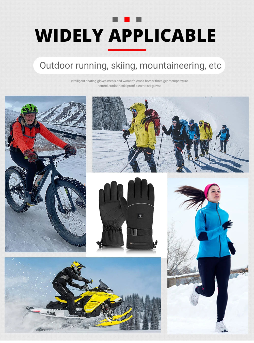 Heated Motorcycle Gloves Winter Warm Motorcycle Gloves Guantes Moto Heated Gloves Waterproof Rechargeable Heating Thermal Gloves