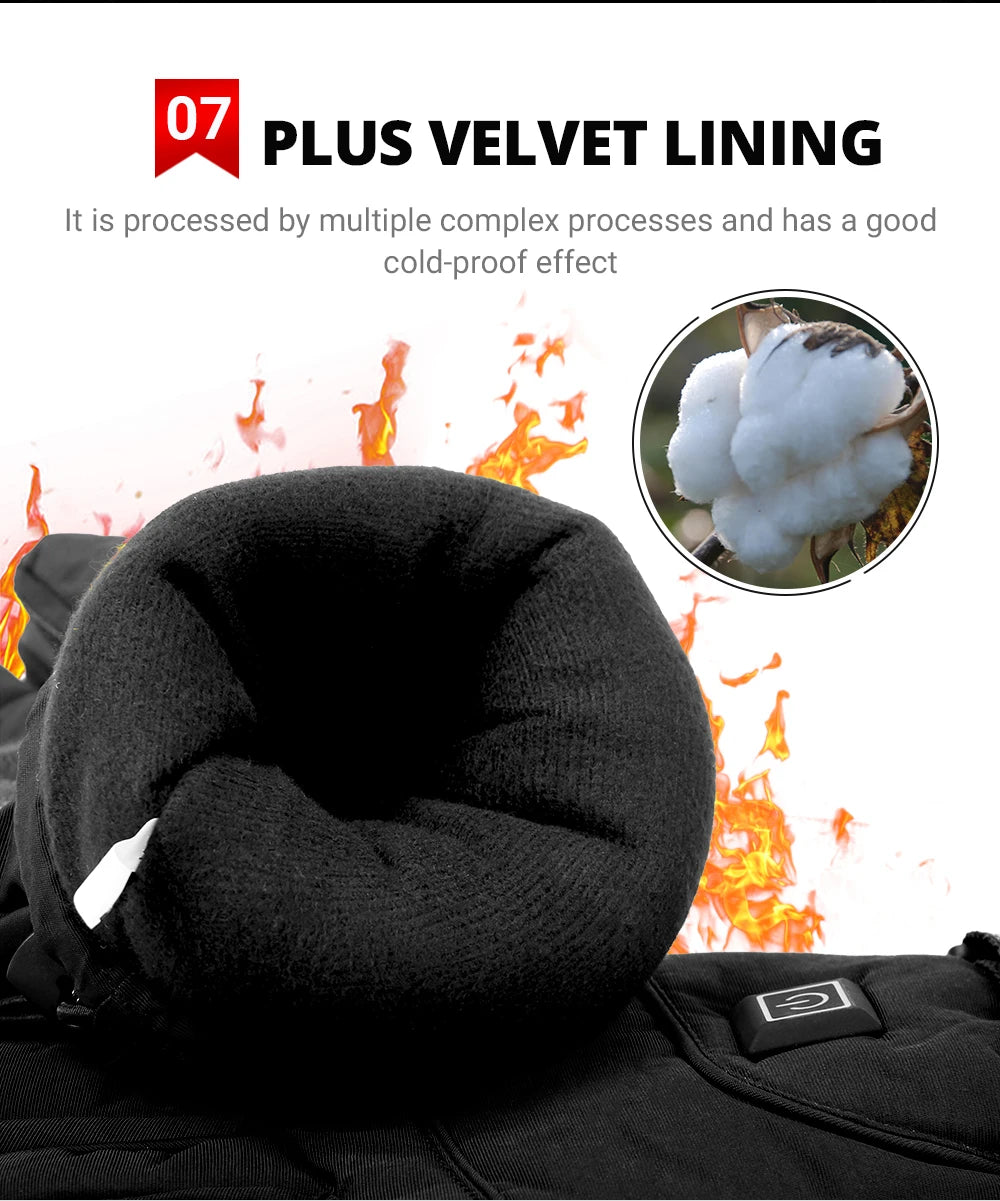 Heated Motorcycle Gloves Winter Warm Motorcycle Gloves Guantes Moto Heated Gloves Waterproof Rechargeable Heating Thermal Gloves