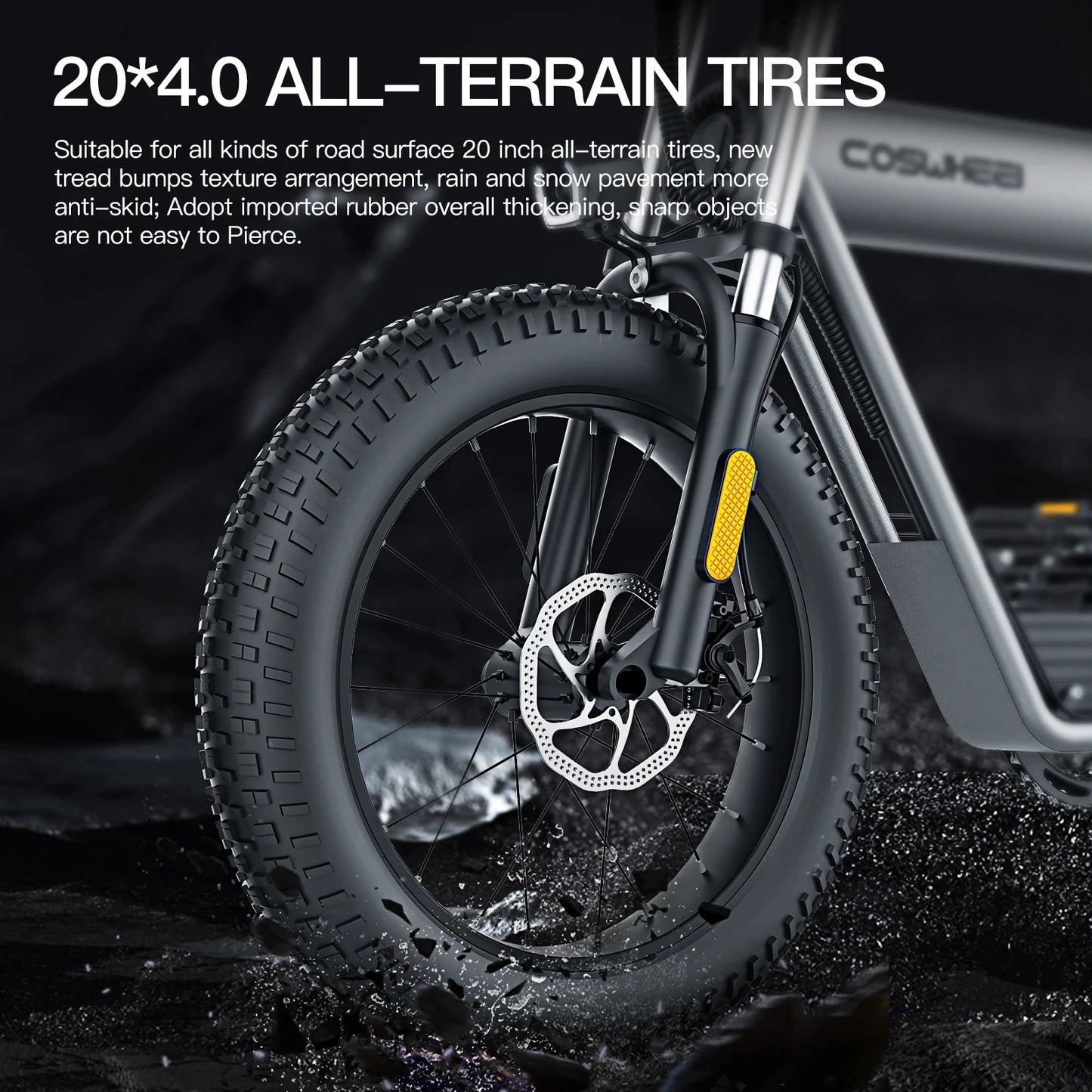 COSWHEEL Electric Bike Adults Off road electric Motorcycle bike 1000W Fat Tire Electric Bicycle,48V 20Ah Removable Battery Ebike