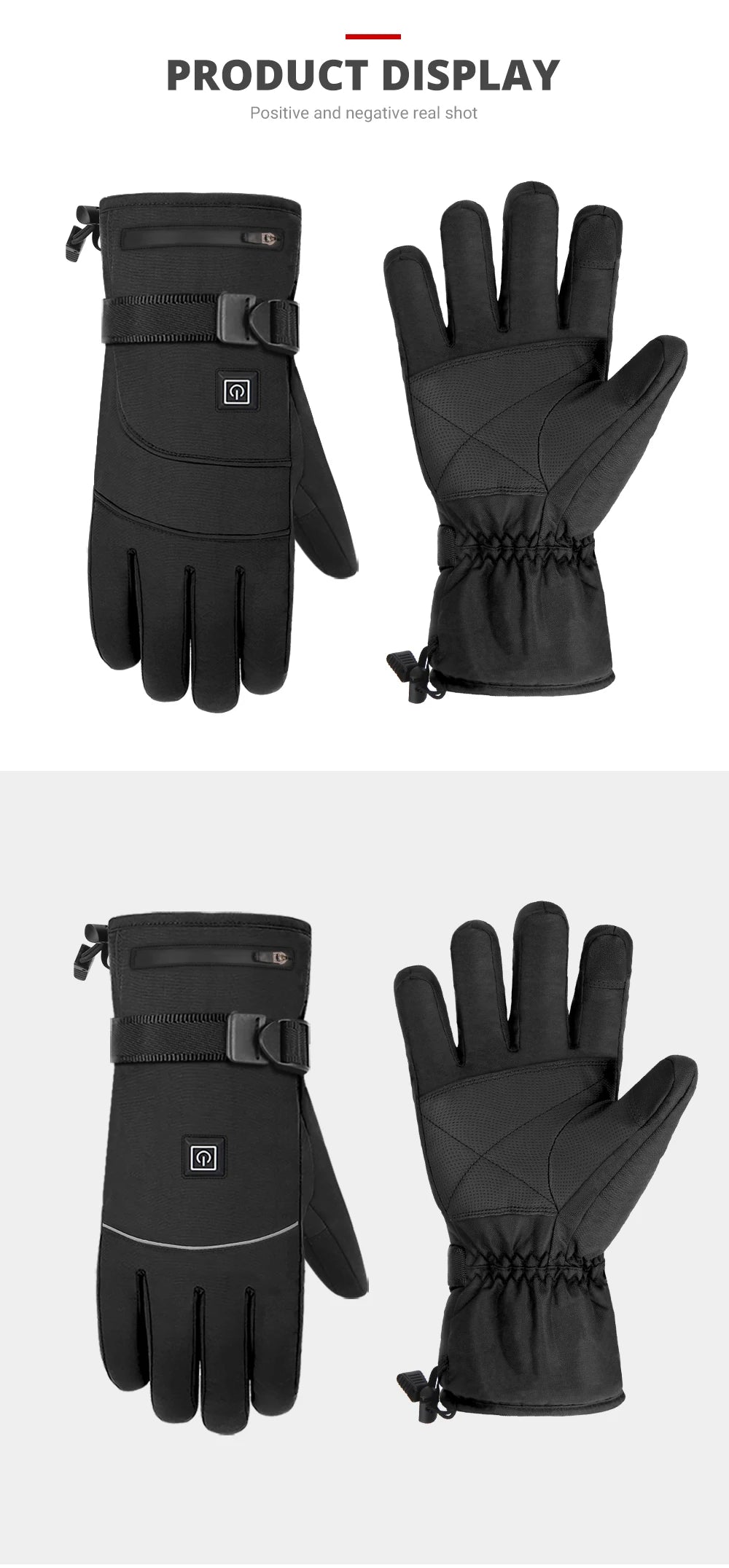 Heated Motorcycle Gloves Winter Warm Motorcycle Gloves Guantes Moto Heated Gloves Waterproof Rechargeable Heating Thermal Gloves